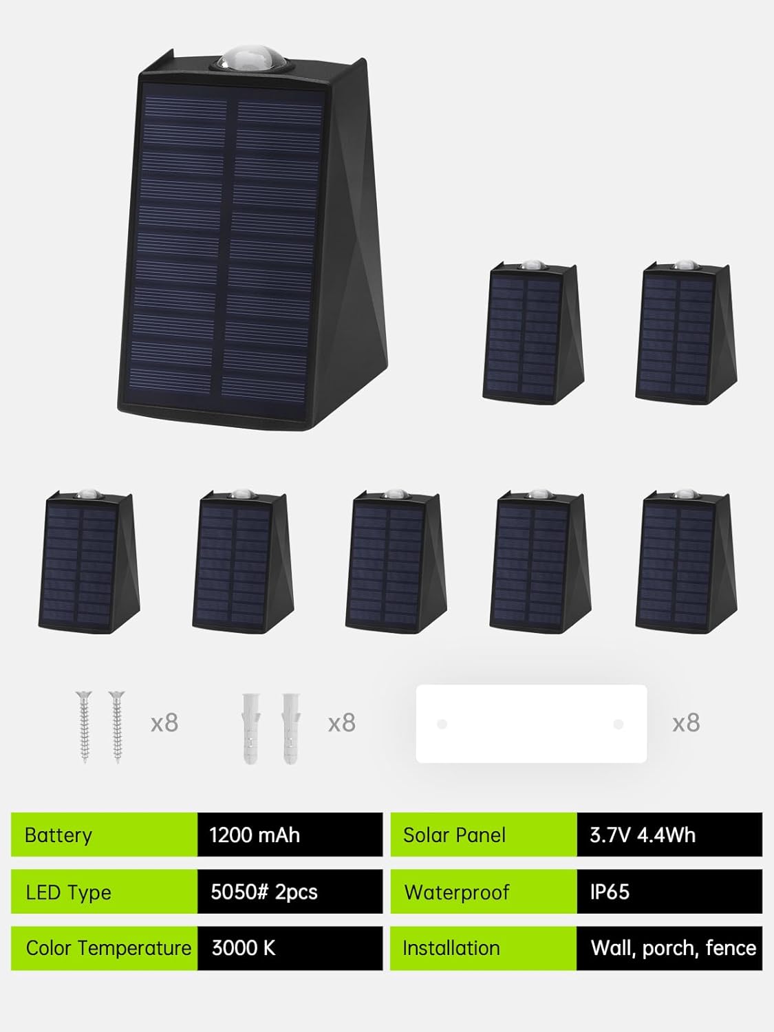 Mrzxy Solar Fence Lights Outdoor Waterproof Up Down Solar Lights Outdoor Dusk to Dawn Warm White for Wall, Outside, Fence