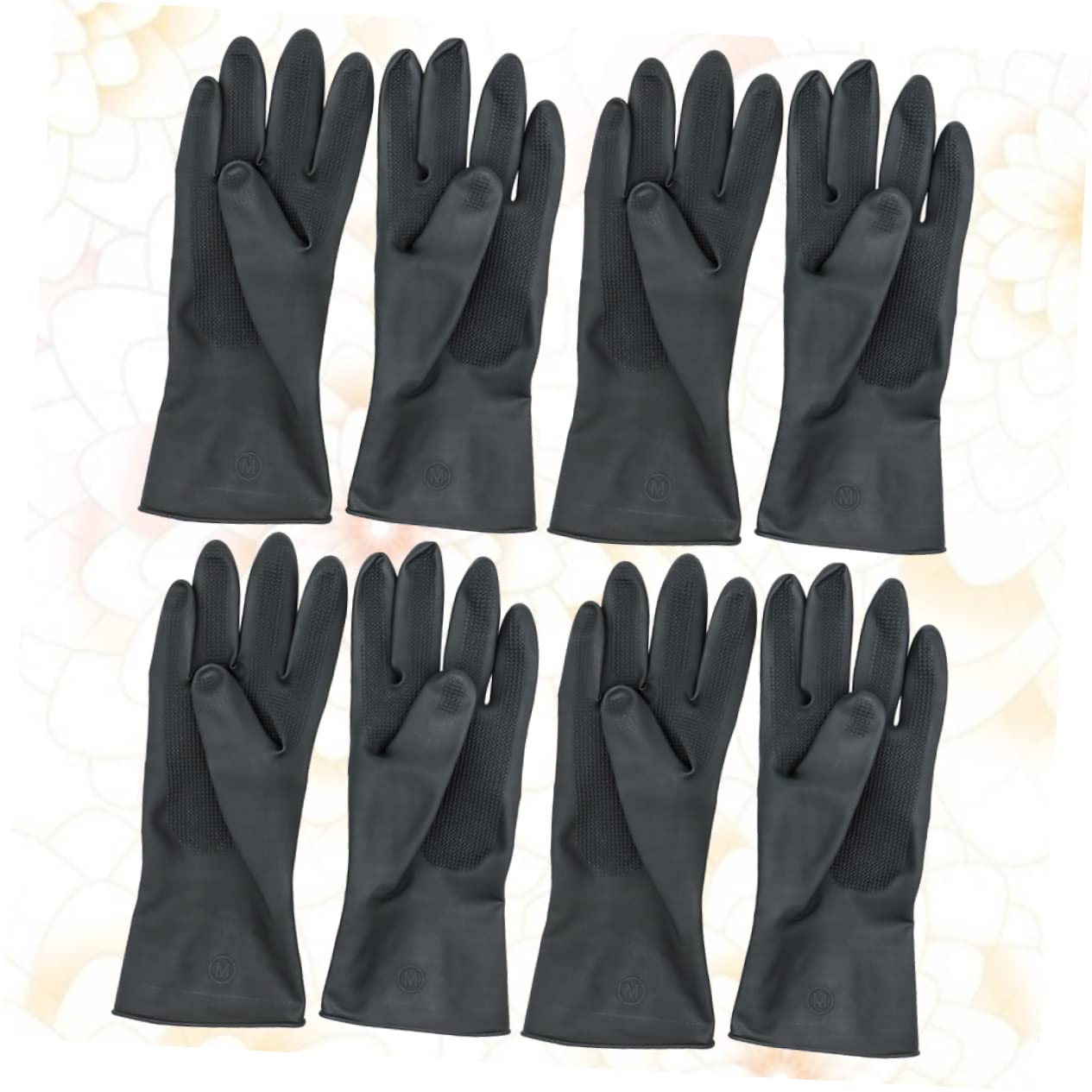 Healeved Protect Your Hands 4-pair Salon Gloves Waterproof Heat-resistant Skid-proof Rubber Gloves for Men Size s