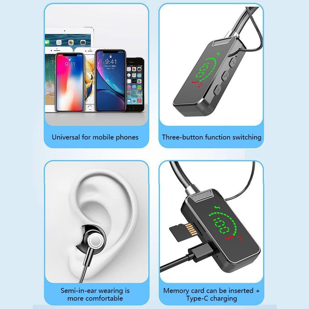 Écouteurs Sans Fil Avec Carte Son En Direct, Carte Son Sans Fil, Diffusion En Direct Et édition Audio, Casque Bluetooth Sans Fil étanche Avec écran, Chant Adapté (ensemble C