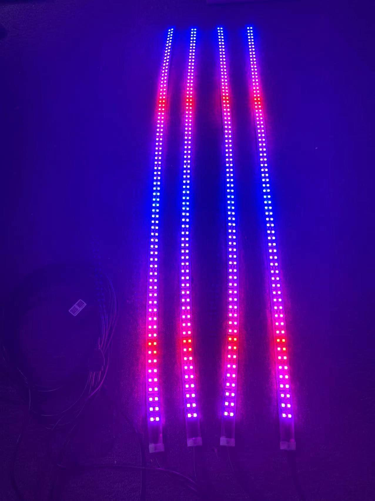 Sando Tech Dream Chasing Color Double Row Led Strip 4PCS 4Ft Underglow Light Kit 12V Sync with Bluetooth Controller 4Plugs Fit for Car Truck Boat