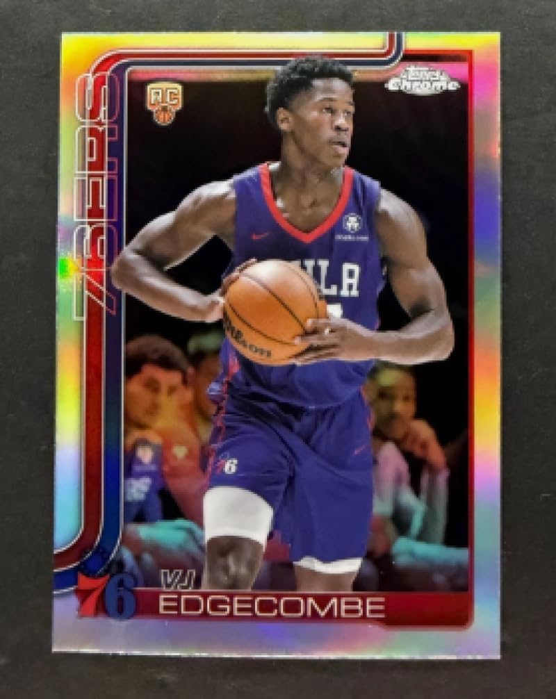 Basketball Trading Card 2025-26 Topps Chrome Basketball Refractor #253 VJ Edgecombe EX++ Excellent++ RC Rookie 76ers