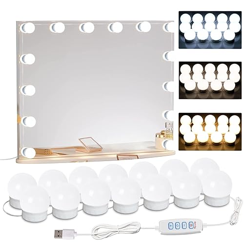 22.6ft Led Vanity Mirror Lights with 14 Dimmable Light Bulbs