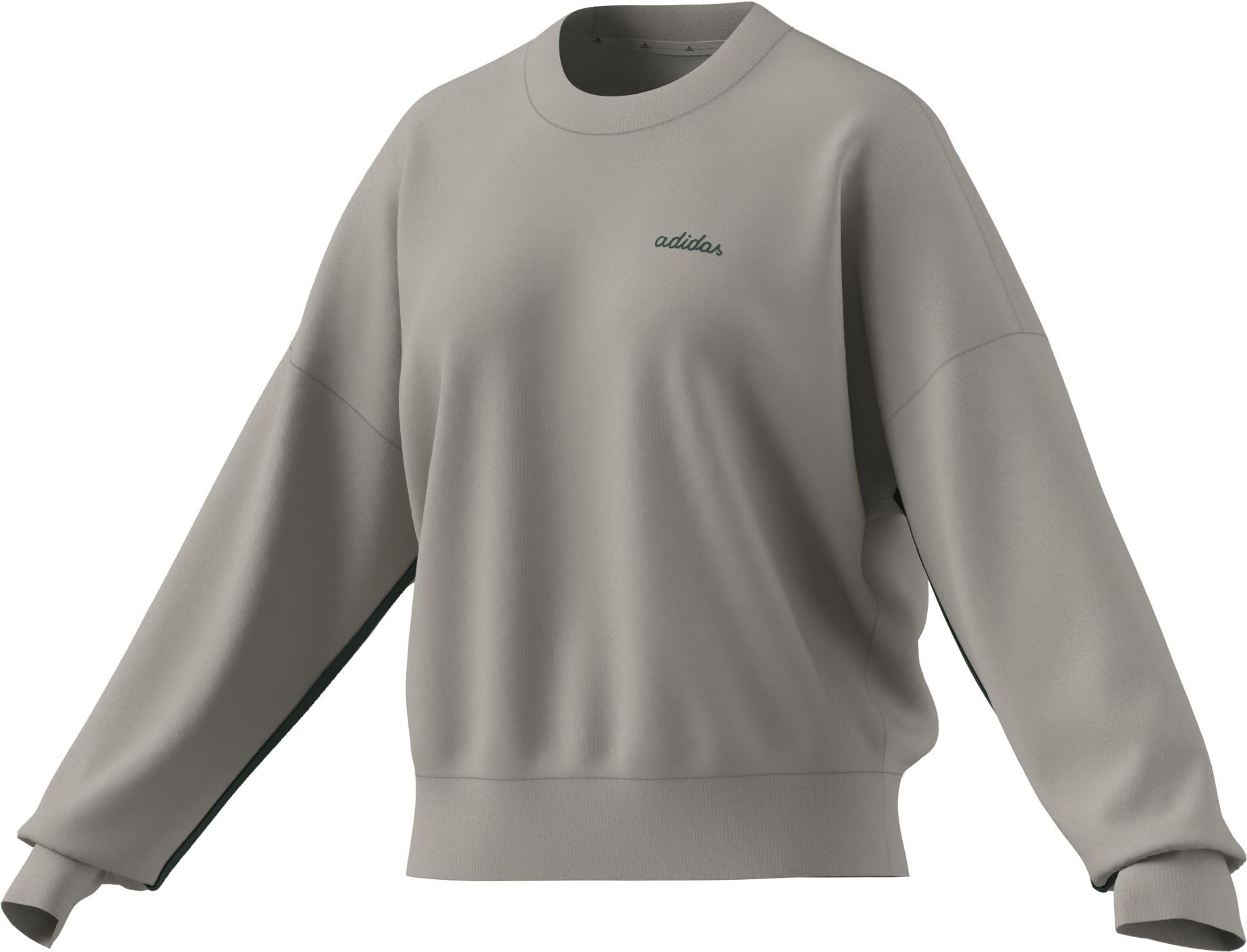 adidas dames Seasonal Essentials Colorpop Sweatshirt with Embroidered Graphic, wonder alumina/collegiate green, XXS