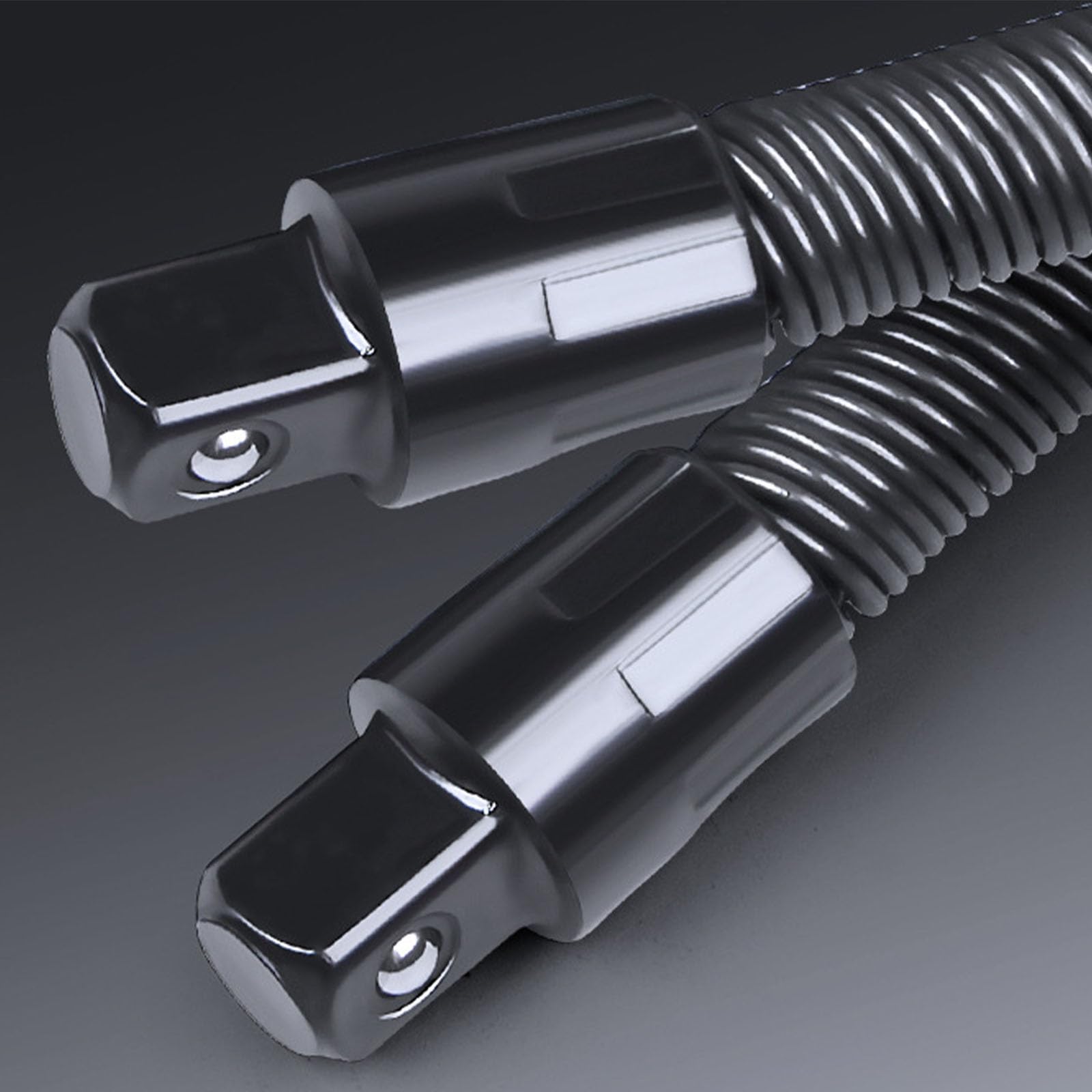 Flexible Shaft Extension, 1/2" Drive Flexible Socket Extension Bar, 360° Bendable Ratchet Rod for Impact Wrench, Spring Steel Flex Reach Tool for Automotive Repair Tight Spaces (#A)