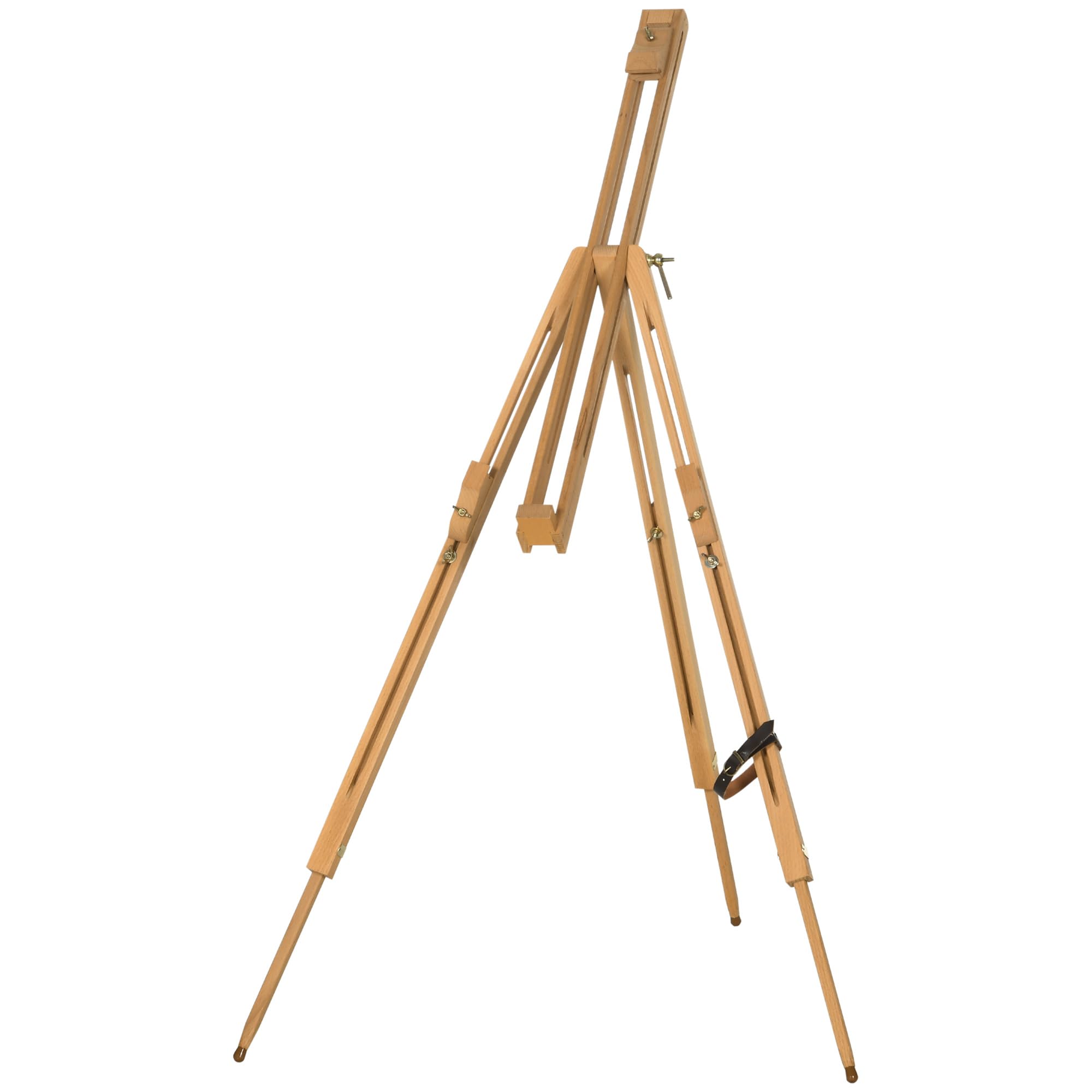 Vinsetto Cavalletto per Pittura Pieghevole in Legno di Faggio, Cavalletto Dipingere con Angolazione e Altezza Regolabile, 93x84x183 cm, Color Legno