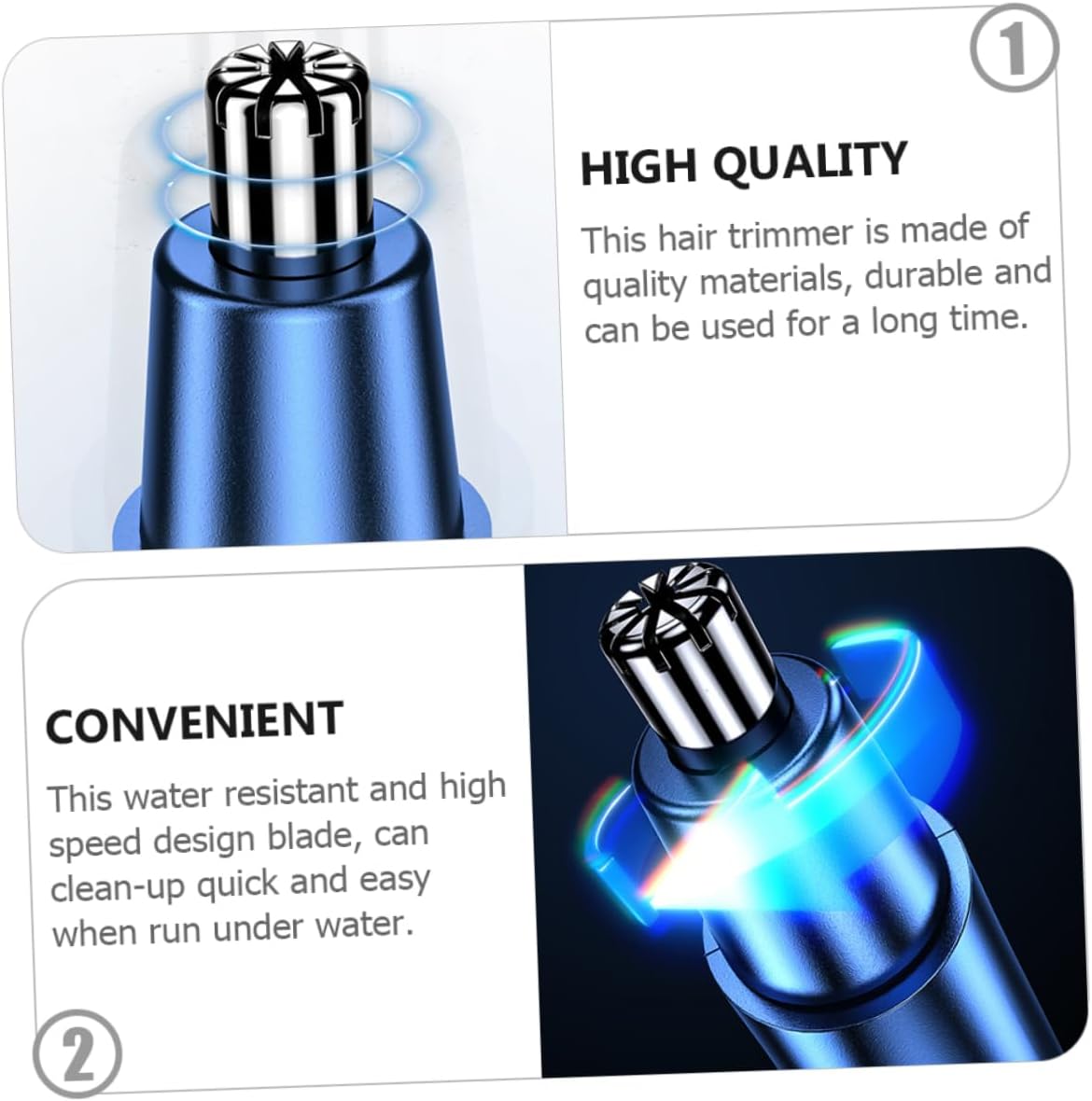 3sets Nose Hair Trimmer Ear Hair Electric Grooming Tool for for Home and Travel Use