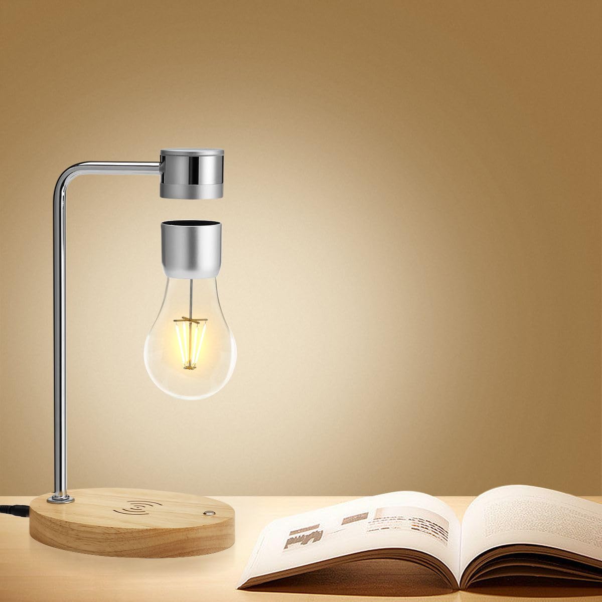 Magneetleviterende drijvende lichtbollamp, zwevende lamp roterende LED-lichtbol nachtlamp decoratieve bureaulamp voor thuistafeldecoratie