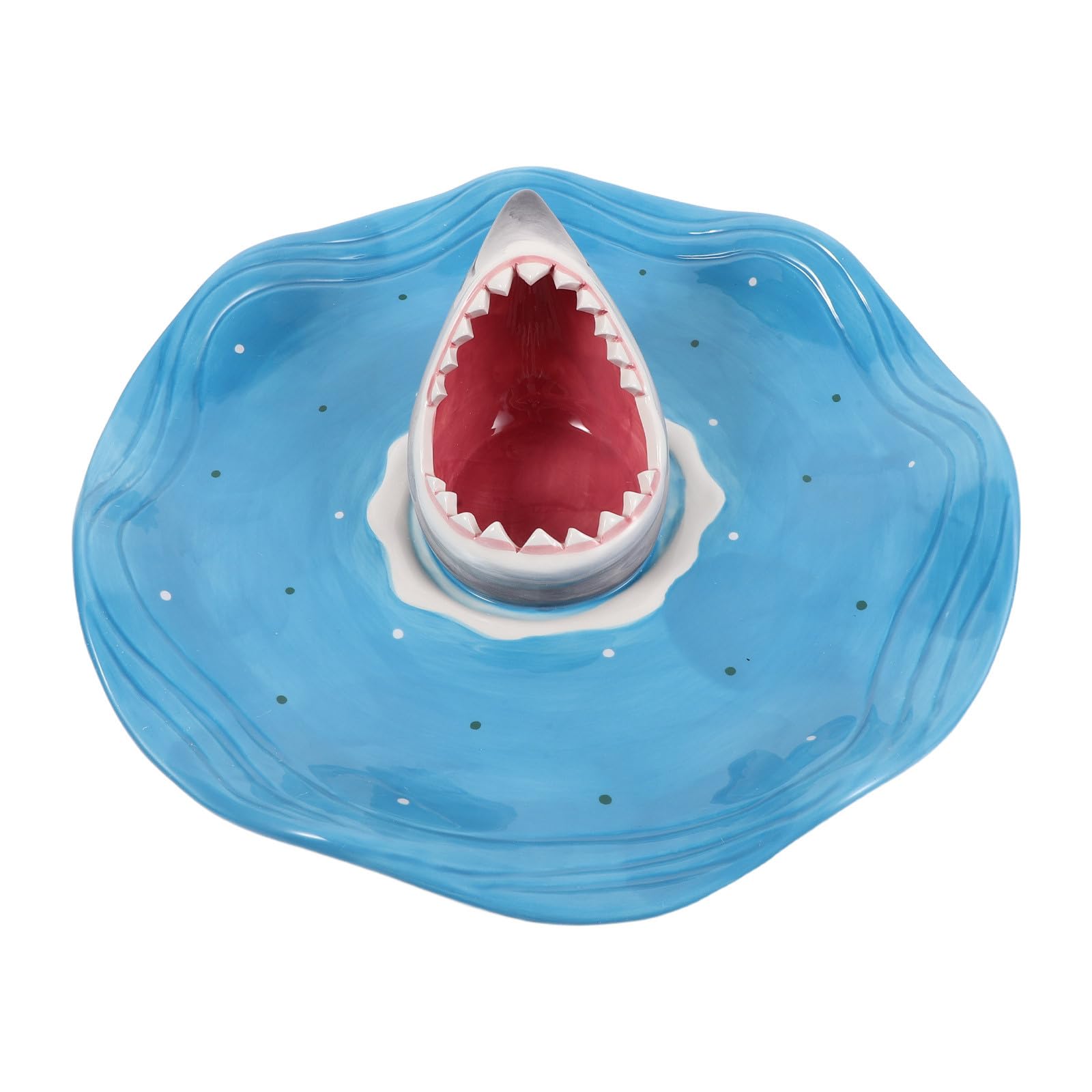 ibasenice Plateau à sushis Requin : Plateau en céramique en Forme de Requin avec Compartiment à Sauce, apéritif sur Le thème de l’océan pour Fruits de mer, raviolis, Amuse-Gueules et Service