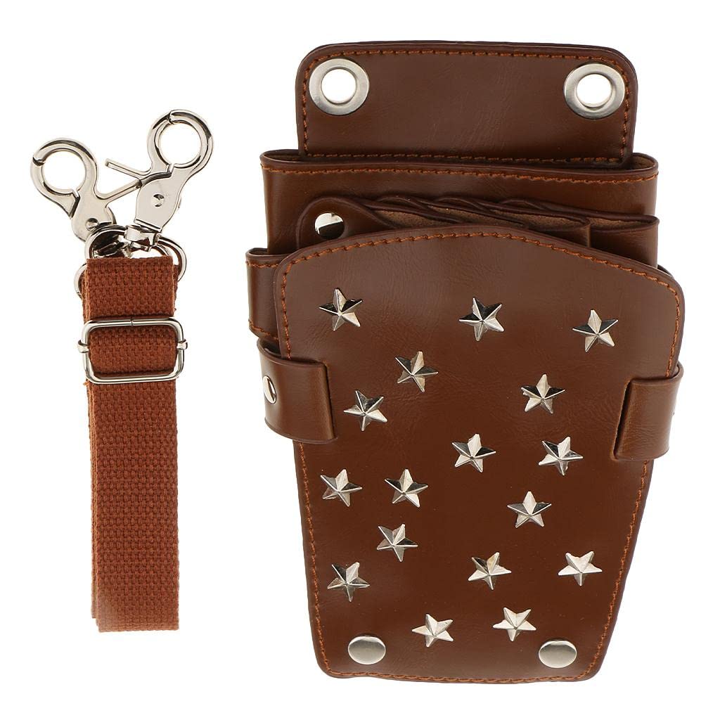 MYADDICTION Soft Salon Hairdressing Cutting Scissors Shear Comb Tools Bag Belt Holster Brown-image-15
