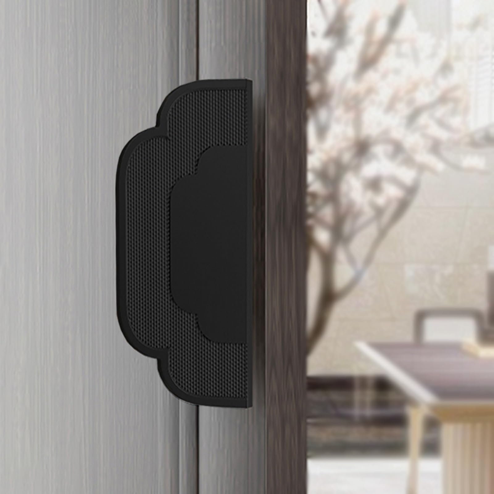 MXXQRHF Solid Aluminum Double Sided Sliding Door Handle, 200-400mm Flower Shape Push Pull Patio Handle for Home & Commercial Use - Black Finish, 30cm (11 3/4")