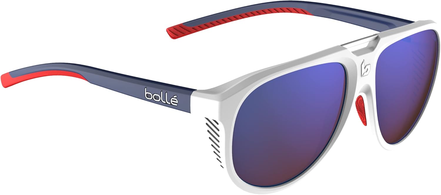 Bollé - EUPHORIA, White Blue Red Matte, Brown Blue, Medium, Sunglasses, Unisex, Adult