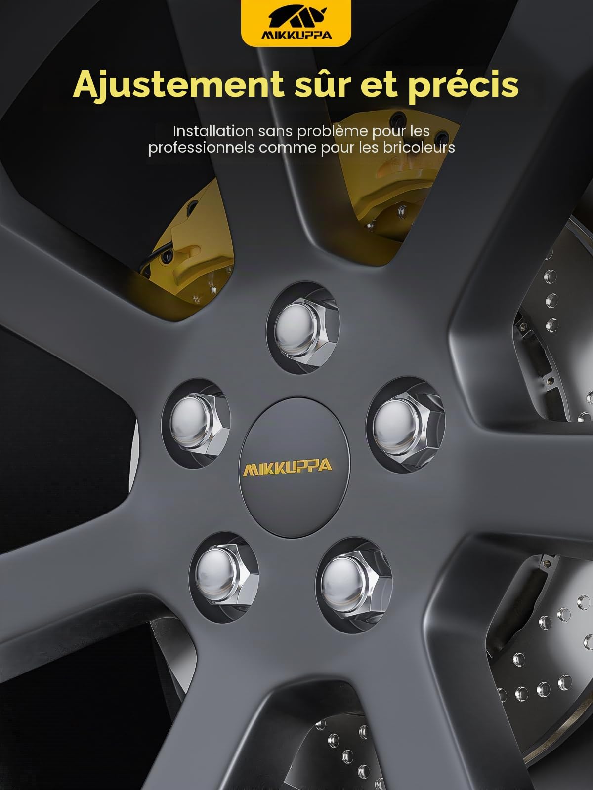 MIKKUPPA Lot de 20 écrous chromés M12 x 1,5 SW19 Style OEM pour la plupart des Ford Fiesta Focus Fusion Factory roues glands siège extrémité fermée Écrous de serrage