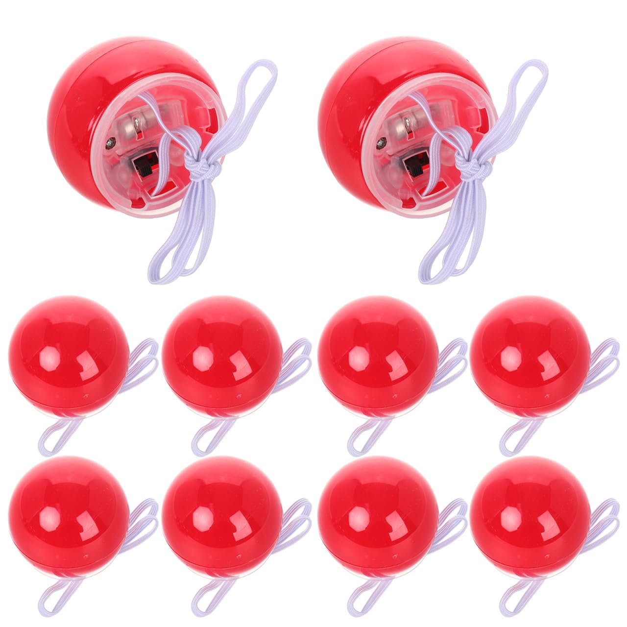 Tomaibaby Light up Red Nose: 12PCS Glowing Reindeer Nose with LED Light - Clown Costume Accessories for Christmas Halloween Party Cosplay Masquerade Stage Dress up Props