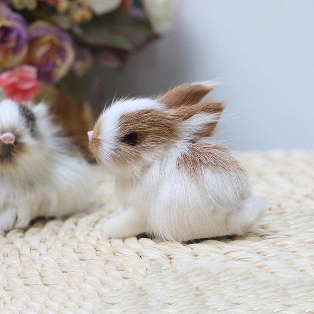 Cldaisy 2Pcs Mini Simulation Rabbit, Realistic Cute Plush Rabbits Lifelike Plush Bunny Realistic Rabbit Miniatures - Image 2