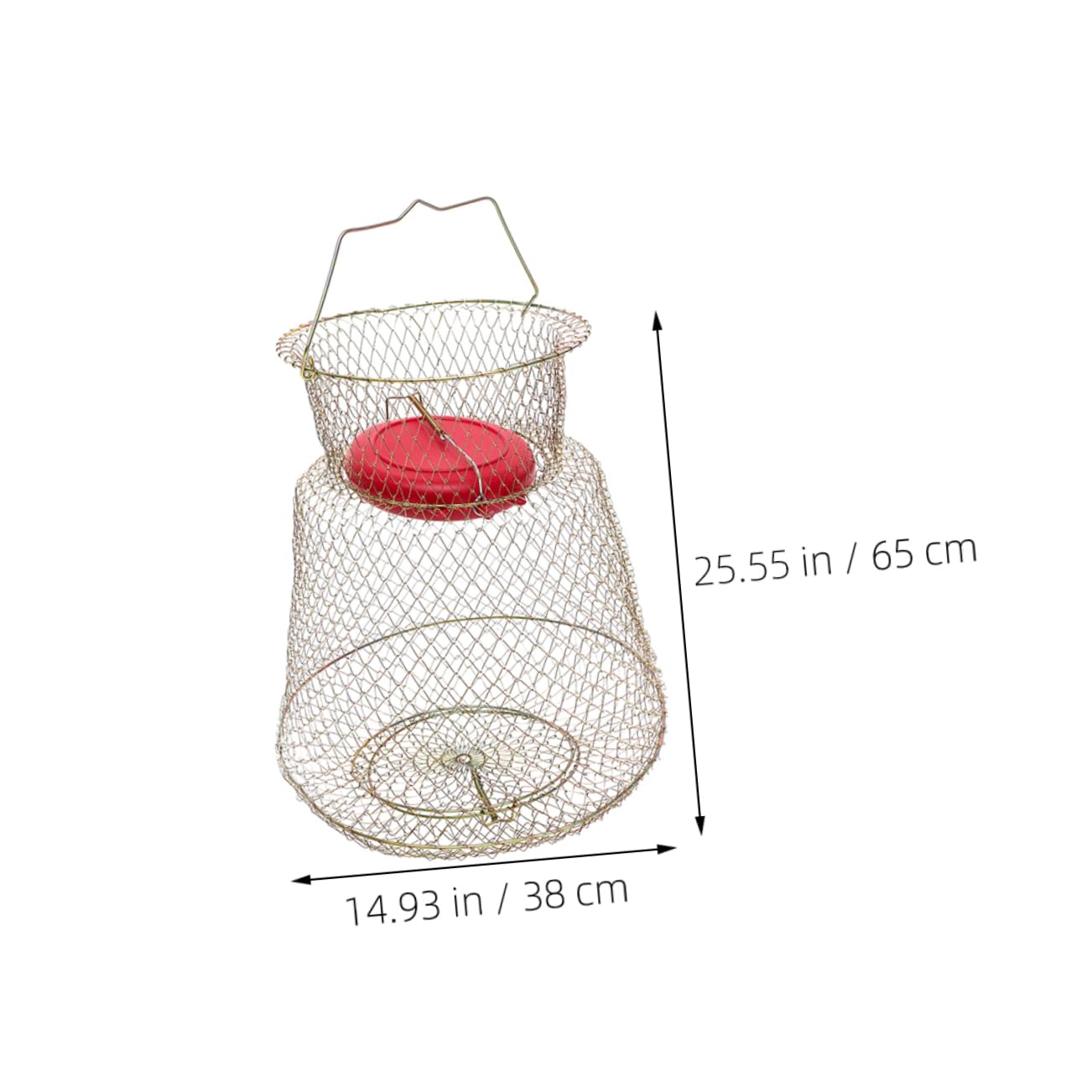 Kisangel Panier à Poisson en Fer Panier à Crevettes pour La Pêche Filet De Pêche Panier à Poisson Flottant Pièges Panier à Poisson pour Poisson Pêché Panier à Poisson Pliable Le Fer