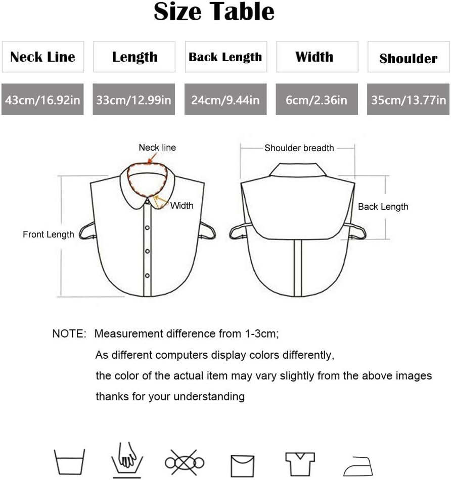 Joyci Men's Fashion OL False Collar Solid Color Lapel Half Shirt Fake Collar (Blue) - Image 5