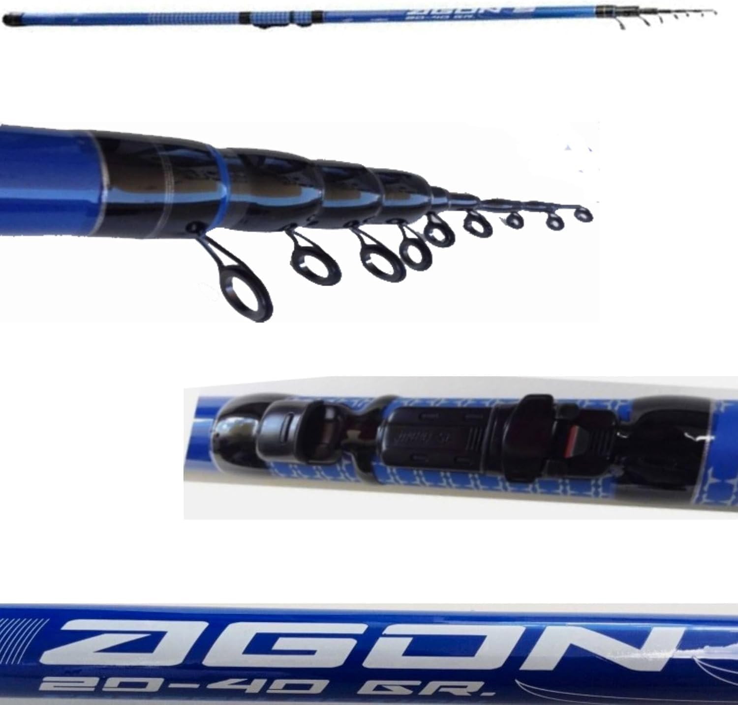 bolognese metri 7 canna pesca mare spigola lago fiume carbonio azione gr. 20/40