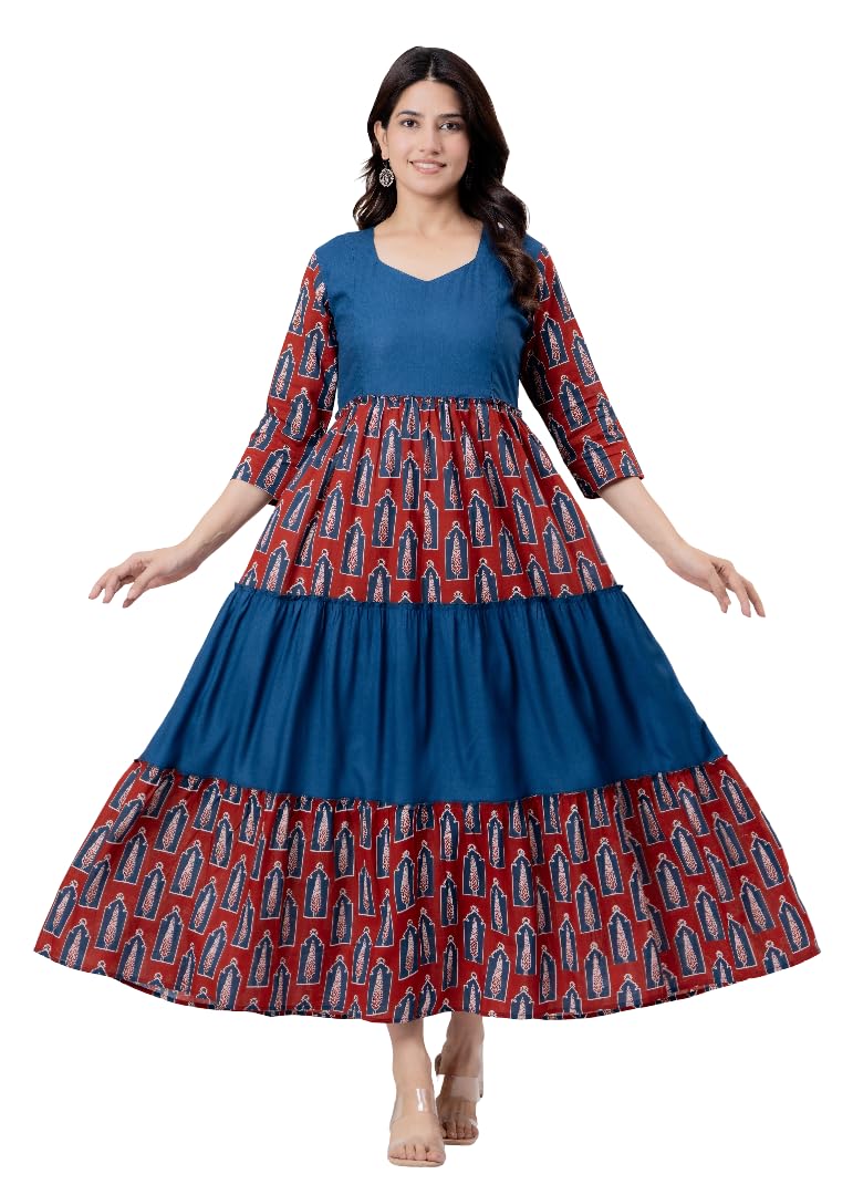 Women Cotton Floral Feeding Kurta | Maternity Gown with Zipper Access | Nursing Wear-image-10