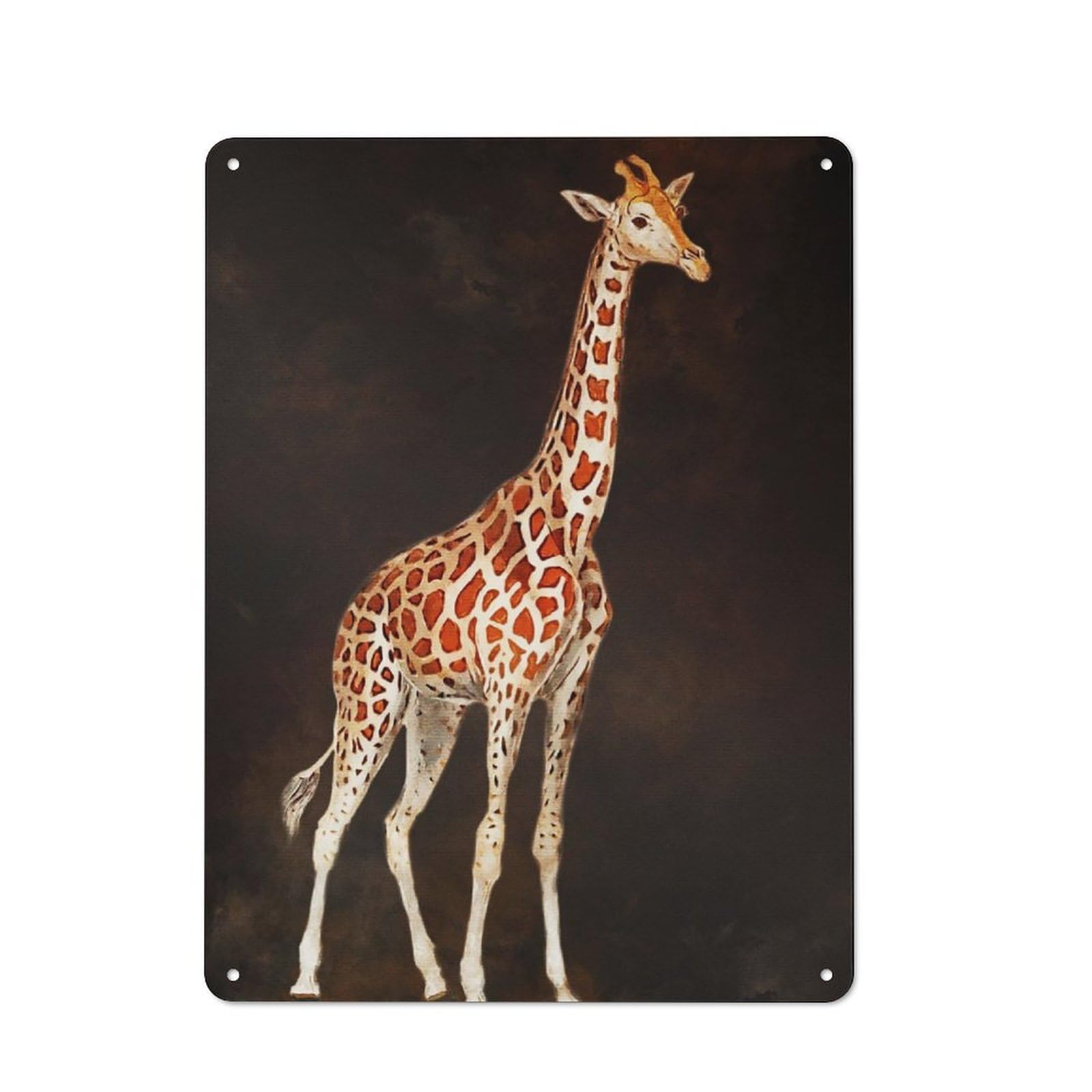 Junmoney Giraffe For Café Or Restaurant, Vintage Tin Wall Plaque 40X30cm, New Home Wall Decor For Café Owners And Decorators