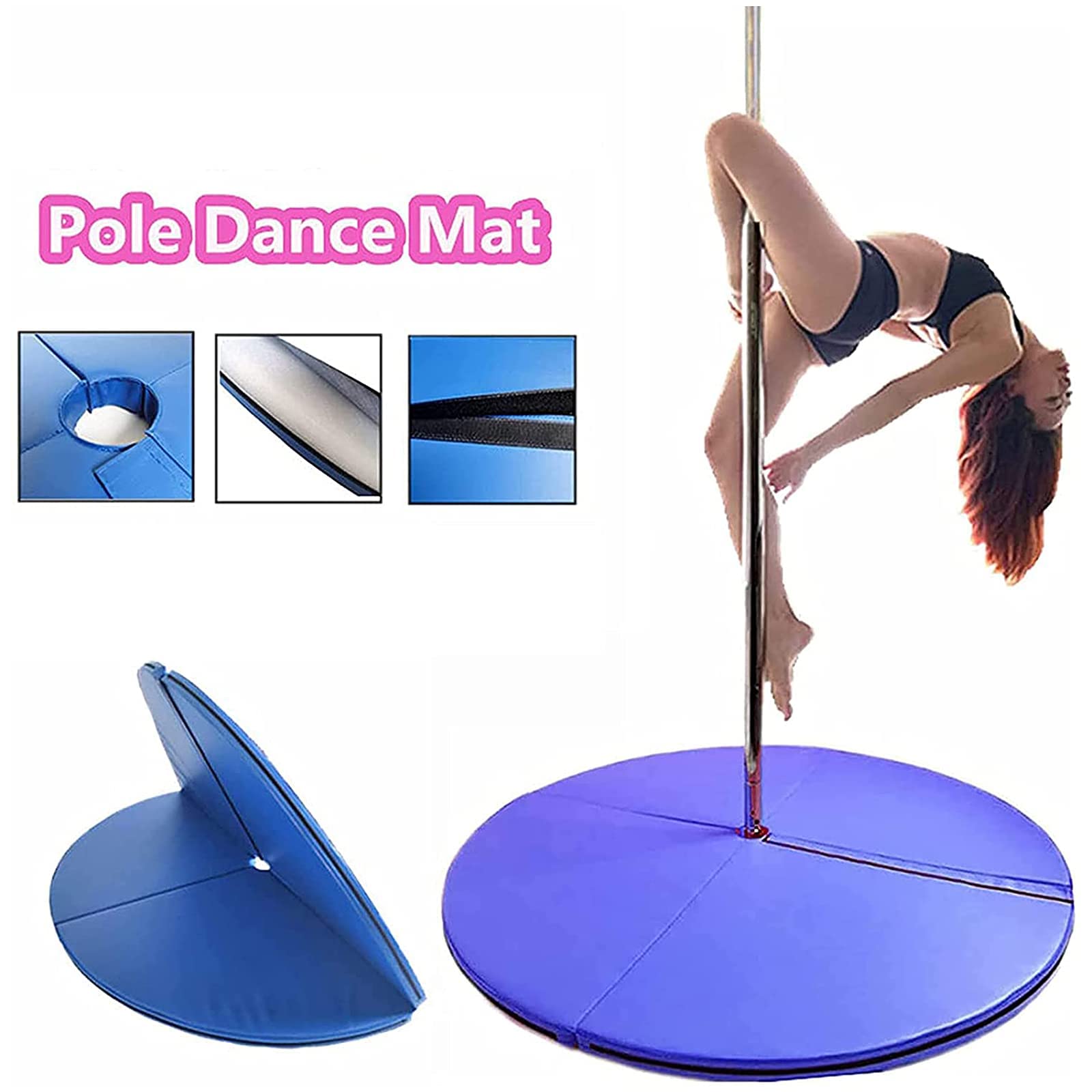 Tapis de pole dance 120 cm rond épais absorbant les chocs pliable Pole Dance Crash Mat Gymnastique Yoga Stripper Fitness Exercice Tapis de protection de sécurité pour débutants Tapis de pole dance 120 cm rond épais absorbant les chocs pliable Pole Dance Crash Mat Gymnastique Yoga Stripper Fitness Exercice Tapis de protection de sécurité pour débutants