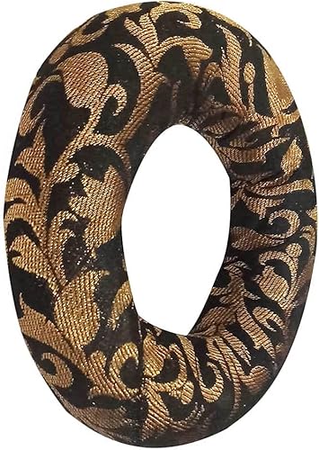 Miniatura 5 de ConnectingGod Cojín redondo para cuenco tibetano hecho a mano, arte brocado, decoración del hogar, cojín de exhibición de joyas (4 x 1.5 pulgadas),