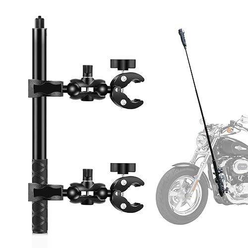 PULUZ Motorcycle Selfie Stick Support Double Clamp 150cm,Motorbike Invisible Selfie Stick Mount with 2 Super Clamp for Insta360 X4 X3 X2 ONE RS R ace Action Cameras
