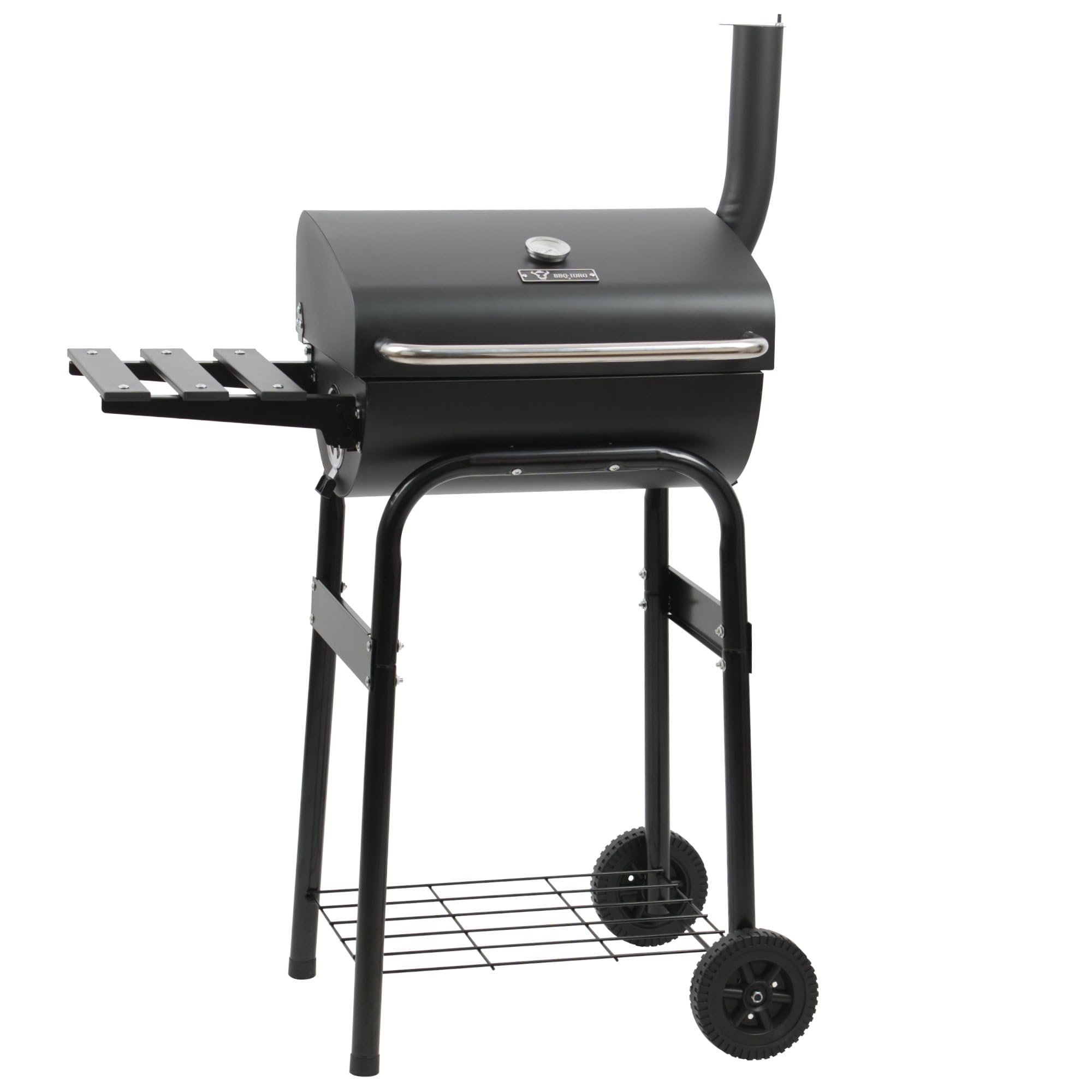 BBQ-Toro Grill na węgiel drzewny z termometrem i kominem | (szer.) 84 x (głęb.) 47 x (wys.) 118 cm | grill na kółkach na kółkach, grill na świeżym powietrzu, grill wędzarniczy, grill ogrodowy, grill