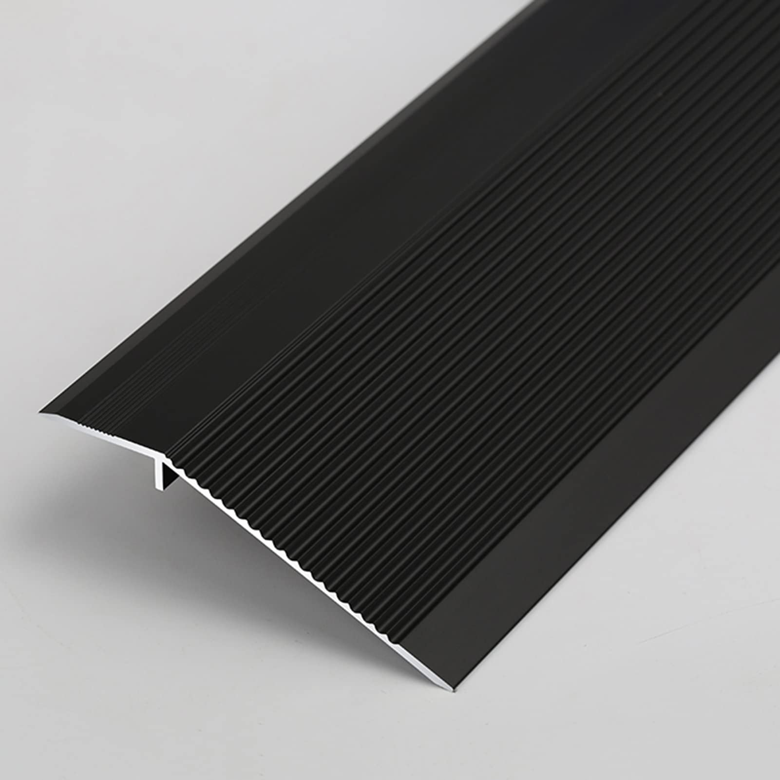 Carpet/Tile Threshold Reducer for Vinyl Flooring,Transition Strip Ramp Threshold Door Transition Strip, Edge ramp Reducer Molding, Matte Frosted Finish(Black)