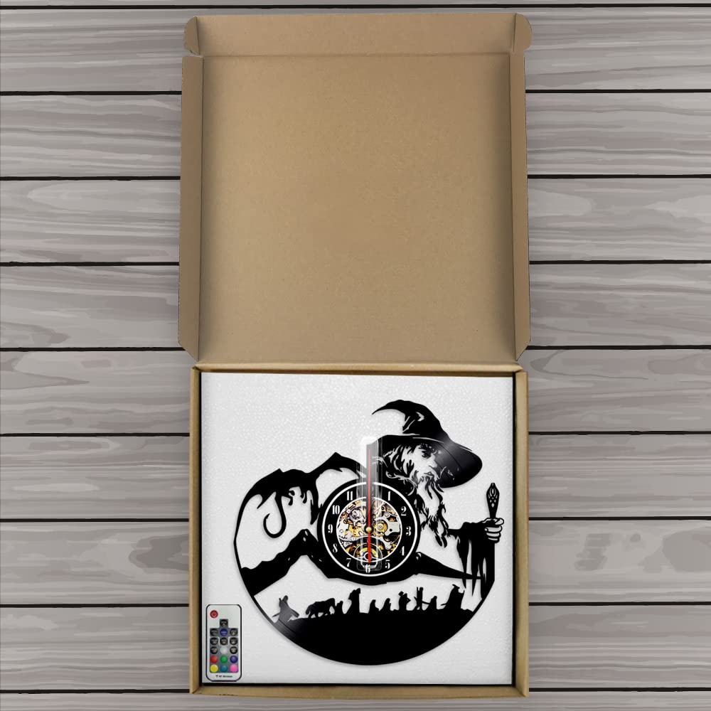 Orologio da parete in vinile, a tema "Il signore degli anelli" con funzione di luce notturna a LED, un orologio da parete regalo per gli innamorati.