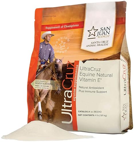 UltraCruz Suplemento Equino Natural de Vitamina E para Caballos, Polvo de 4 lb (Suministro para 158 Días)