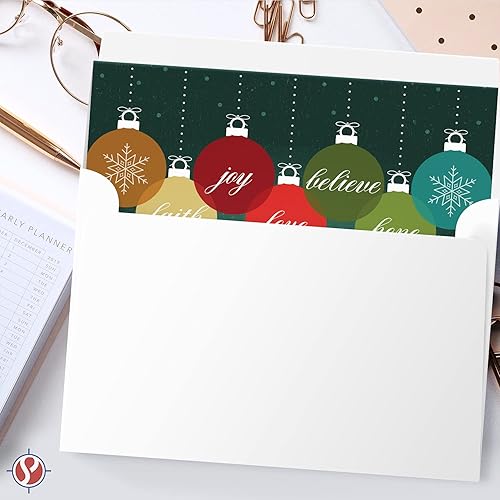 Miniatura 7 de Felices Fiestas 2024 amor, fe, esperanza, alegría, cree elegante rojo y verde para Navidad, saludos de Año Nuevo y vacaciones, invitaciones y