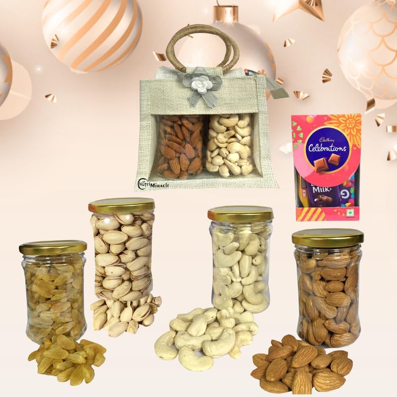Image of NUTRI MIRACLE Dry Fruits Gift Pack for Retirement Celebration | Thoughtful Hamper for Farewell, Thank You & Office Ceremonies
