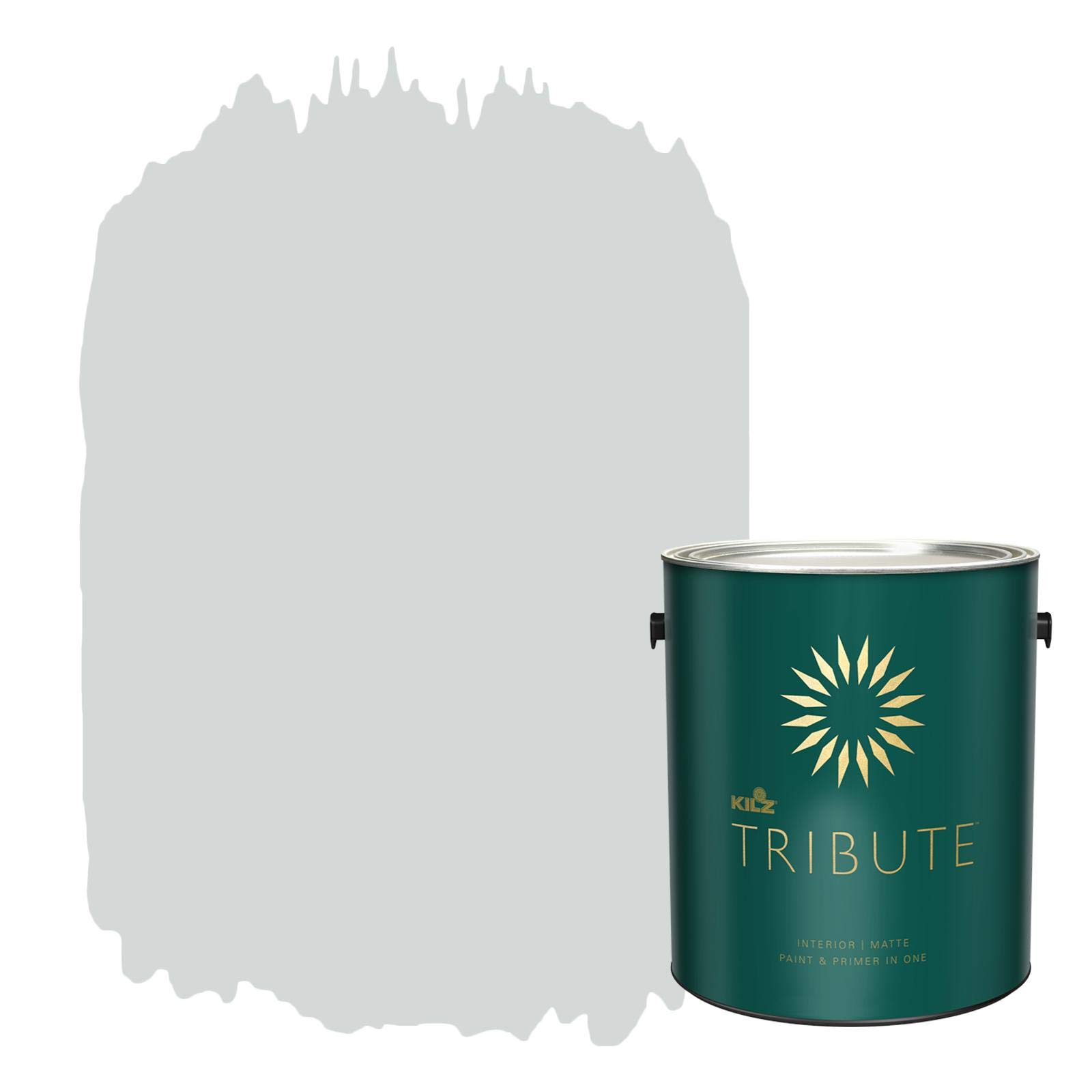 TRIBUTE Interior Matte Paint and Primer in One, 1 Gallon, Cool Fog (TB-61)