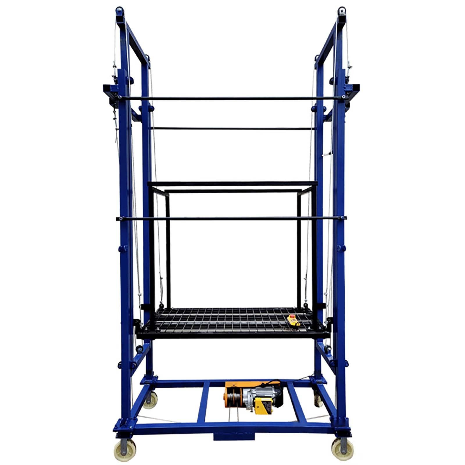 Ponteggio elettrico portatile con ruote mobili telecomandate, ideale per magazzini, case e cantieri, solleva fino a 4,5 m