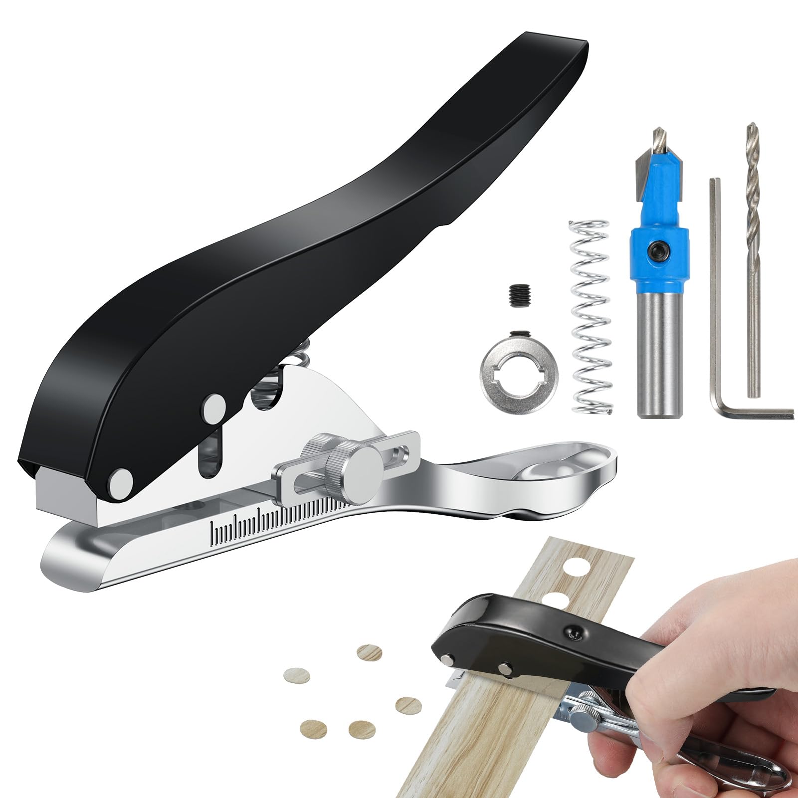 Single Hole Punch,Edge Banding Punching Pliers PVC Hole Pliers Edge Band Puncher Plier for DIY Craft Projects Edge Banding Punching Pliers Screw Covers Hole for Bank Card (10MM)
