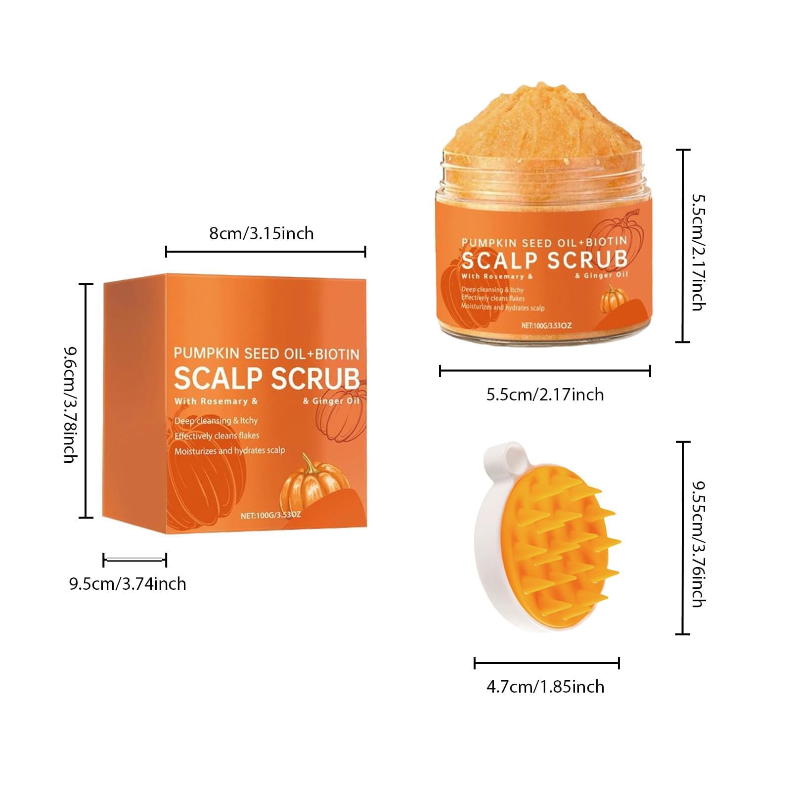 Exfoliante natural para el cuidado del cuero cabelludo, alivia la picazón y la caspa, limpieza profunda e hidratación, combate la caspa y elimina residuos, apto para cuero cabelludo graso y seco