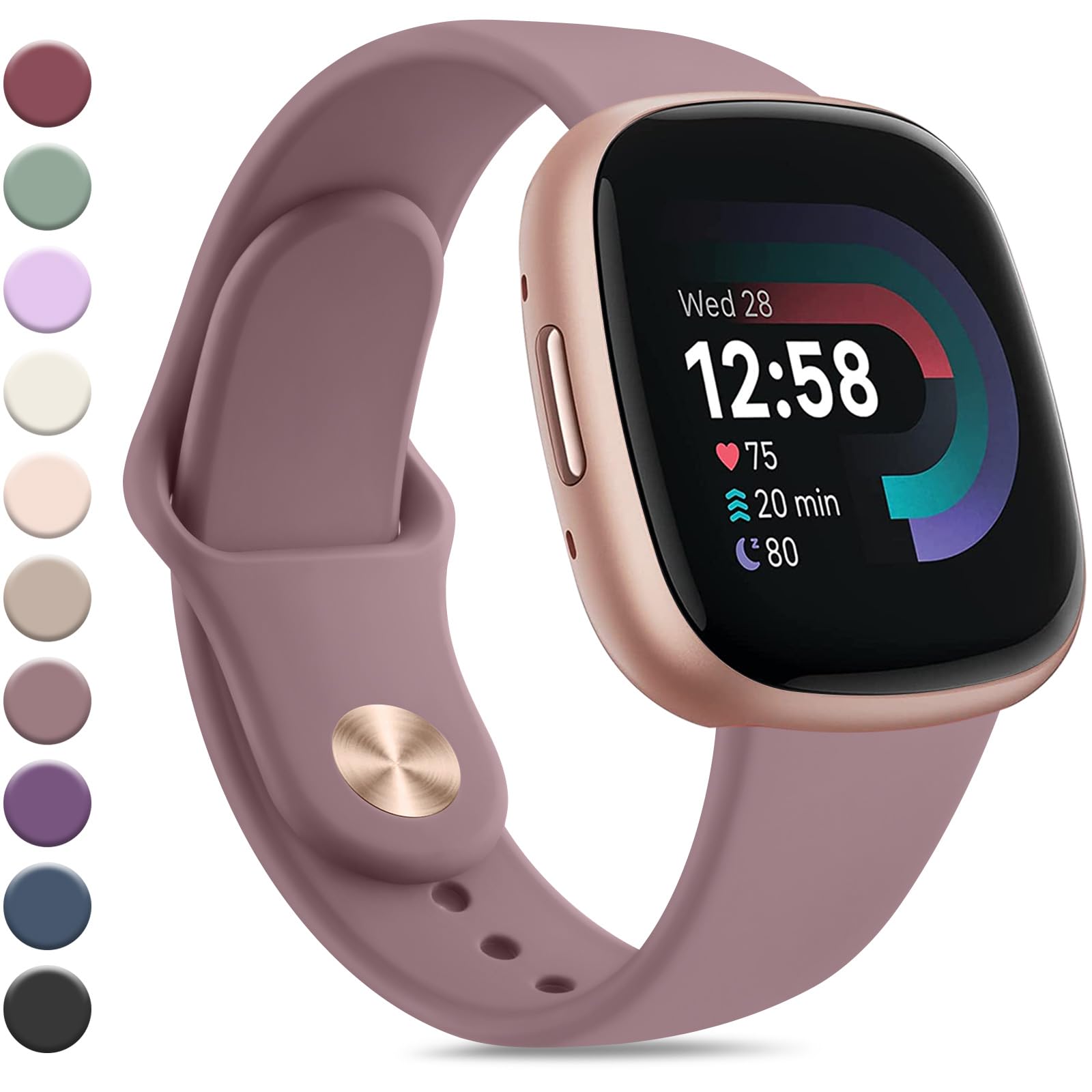 Tobfit Correa Compatible con Correa Fitbit Versa 4 / Fitbit Versa 3 / Fitbit Sense/Sense 2 Mujer Hombre, Correas de Silicona, Pulseras de Repuesto Deportiva Impermeable