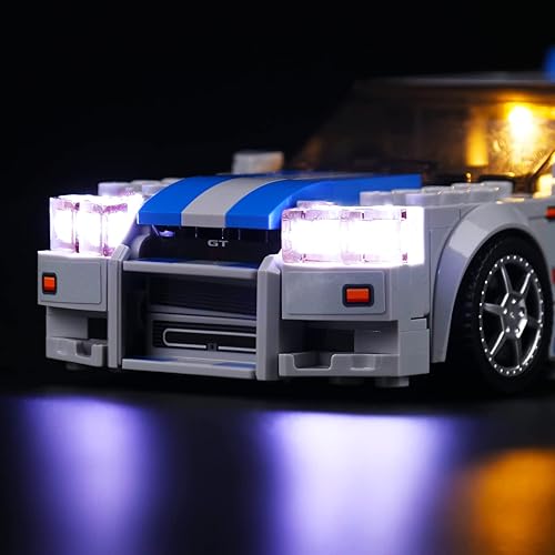 Miniatura 3 de VONADO Kit de luces LED compatible con Lego Fast and Furious Cars 76917, iluminación de bricolaje compatible con Nissan Skyline GT-R (R34) Lego