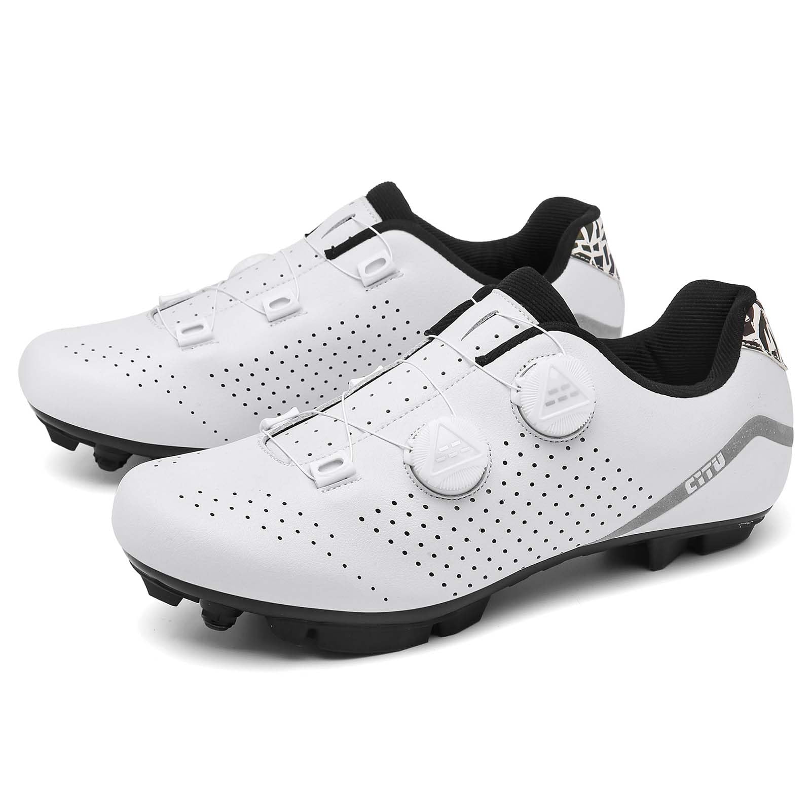 NGARY MTB Schuhe Fahrradschuhe Herren Damen kompatibel mit SPD 2 Schrauben mit Cleats, Mountainbike Schuhe Unisex Radsportschuhe Draussen