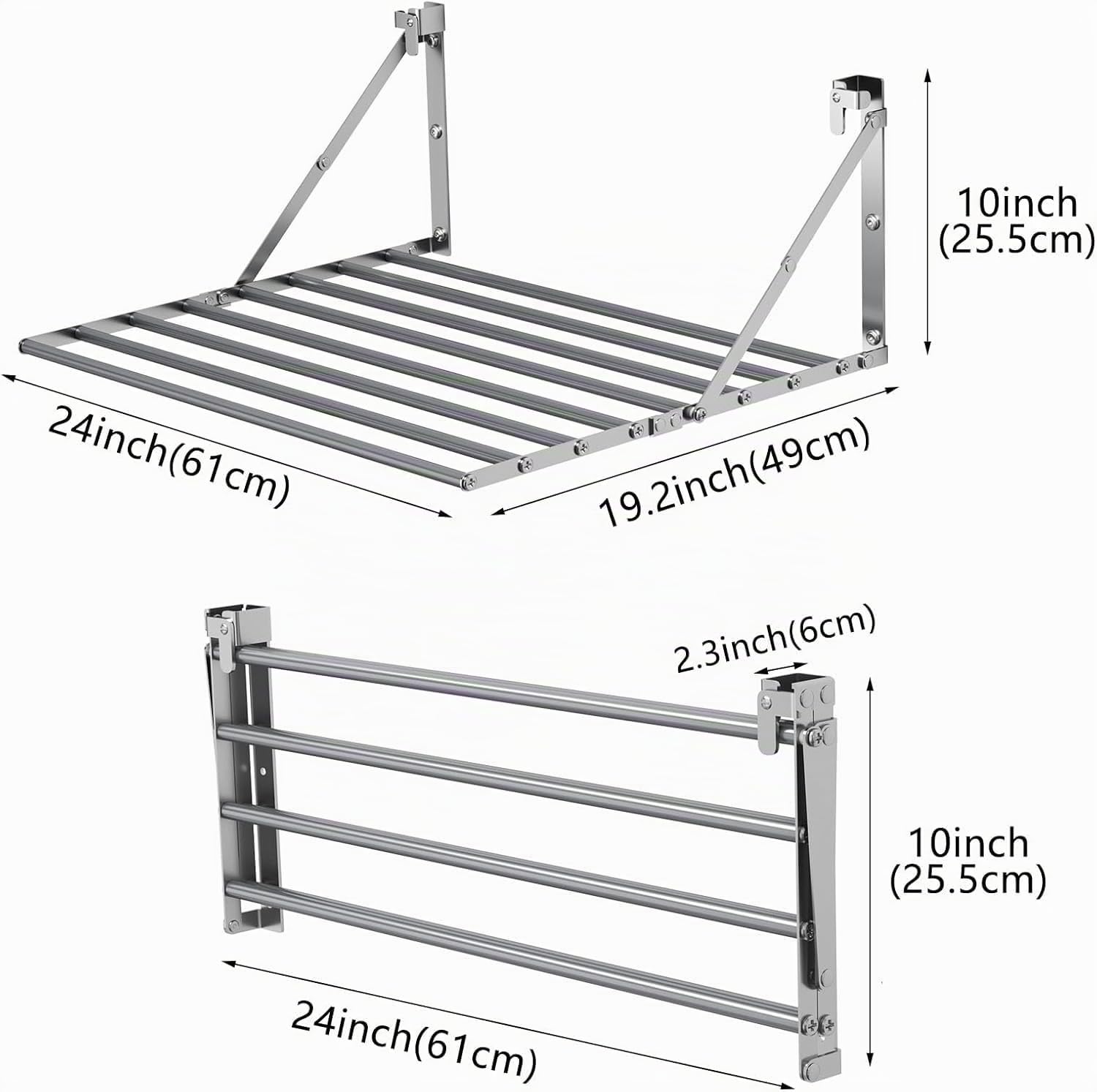 Innotic Stendino da parete 8 Barre, 61cm pieghevole antiruggine