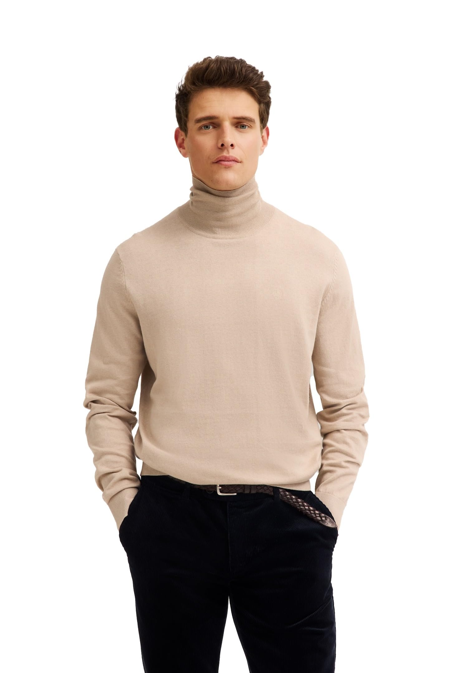 bugatti Herren Rollkragen Pullover 7700-85520D Regular Fit Baumwolle-Kaschmir-Mix Strickpullover weich warm zeitlos