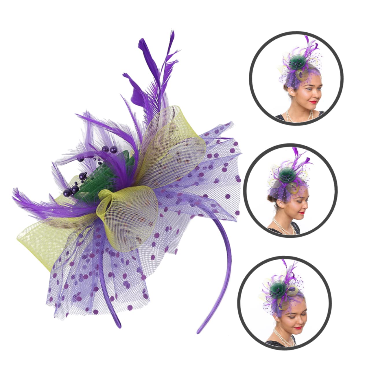 ifundom 3pezzi Fascinator Sposa Elegante Con Decorazioni Floreali e Rete Cappello Per Cerimonie e Tea Party Accessorio Versatile Con Fermagli e Cerchietto Vivaci e Leggero Per Matrimonio e