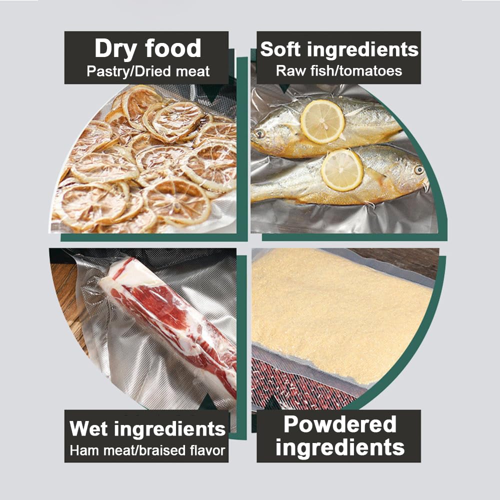 Macchina di sigillatura sottovuoto, 30 cm, dispositivo sottovuoto, confezionare sigillatrice automatica per alimenti di aspirazione con 10 sacchetti (5 grandi e 5 piccoli) per sigillare alimenti
