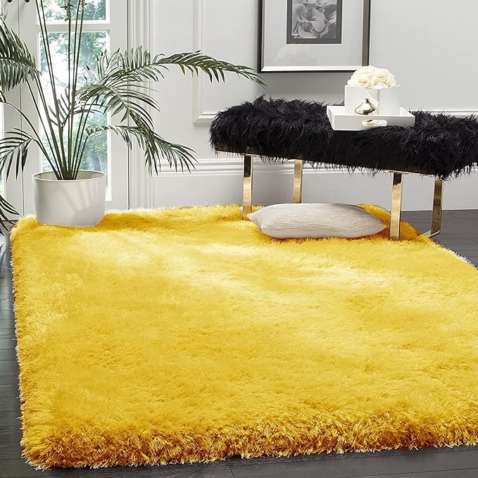 Image of Soft Modern Shag Area Rugs Fluffy for Bedroom, Living Room Carpet Comfy Bedroom Home Decorate Floor Kids Playing Carpet [Size 9 x 12 Feet]