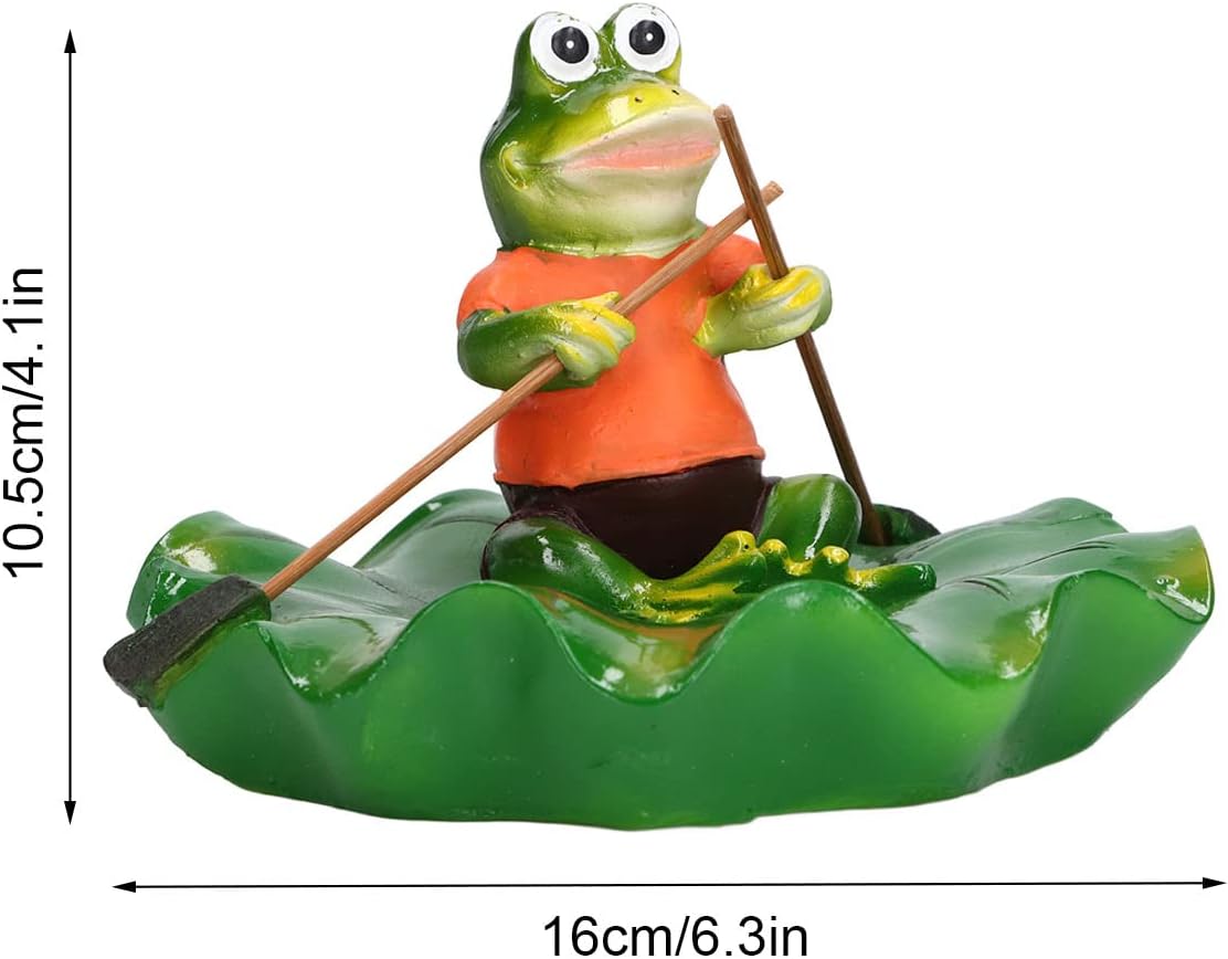 Resin Floating Frogs Leaf, Durable Floating Leaf Frogs Ornament Waterproof Exquisite Simulation High Grade for Garden Pool