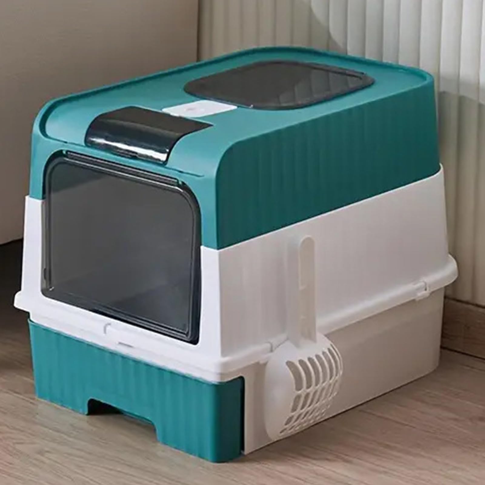 Contenitore per lettiera per gatti con coperchio e filtro in carbonio attivato - Litter Cat Center | Scatola per lettiera per gatti chiusa con filtro | Servizi igienici antiodore per gatti | Scatola