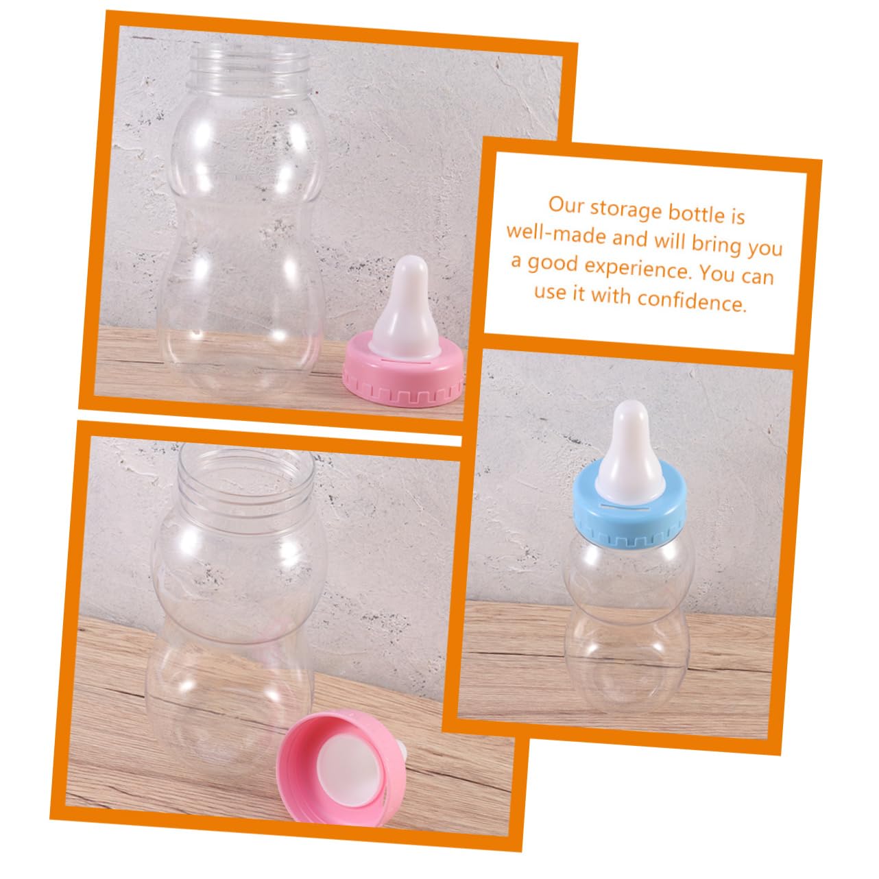 VALICLUD 2pcs Baby Bottle Piggy Bank Large Storage Jar for Coins and Candy Food-Grade Plastic Container for Baby Showers and Parties