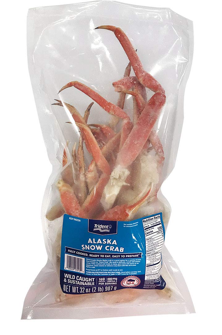 Trident Seafoods - Wild-Caught Alaska Opilio Crab – Snow Crab - 2lb - 16g of Protein and 480mg of Omega-3 Per Serving - Certified Sustainable
