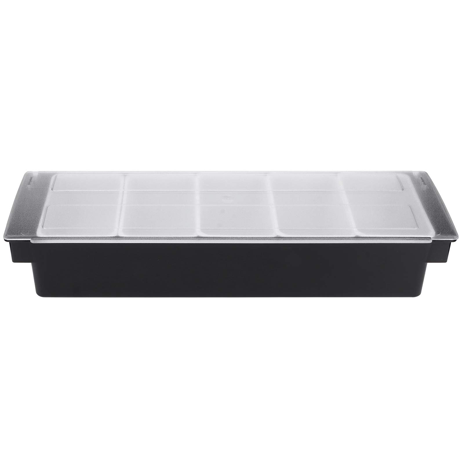 Uxsiya - Caja de condimentos para condimentos, caja dispensadora de frutas, caja de condimentos, barra de té con leche, caja de condimentos para el hogar para frutas y verduras (cinco rejillas)