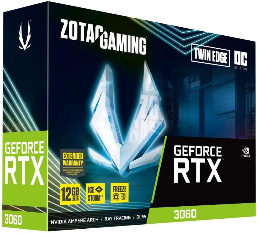 Zotac GAMING GeForce RTX 3060 Twin Edge OC NVIDIA 12 GB GDDR6 Zotac GAMING GeForce RTX 3060 Twin Edge OC NVIDIA 12 GB GDDR6